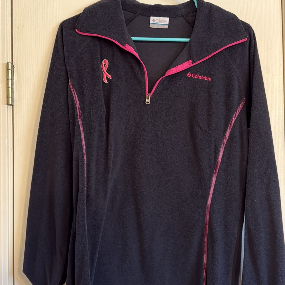 Columbia Black Pullover with Pink Trim